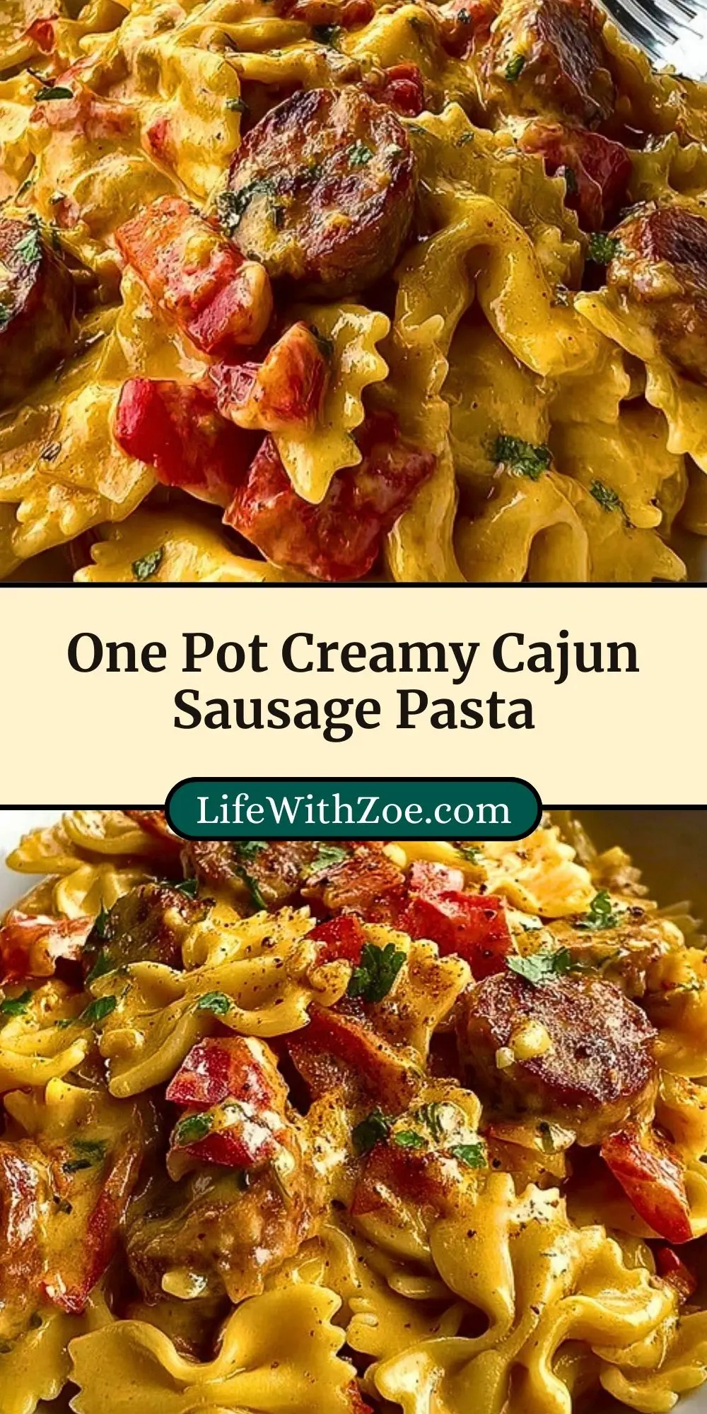 One Pot Creamy Cajun Sausage Pasta (3)
