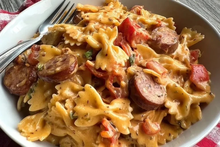 One Pot Creamy Cajun Sausage Pasta