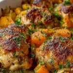 Roasted Chicken Leek and Butternut Squash Bake