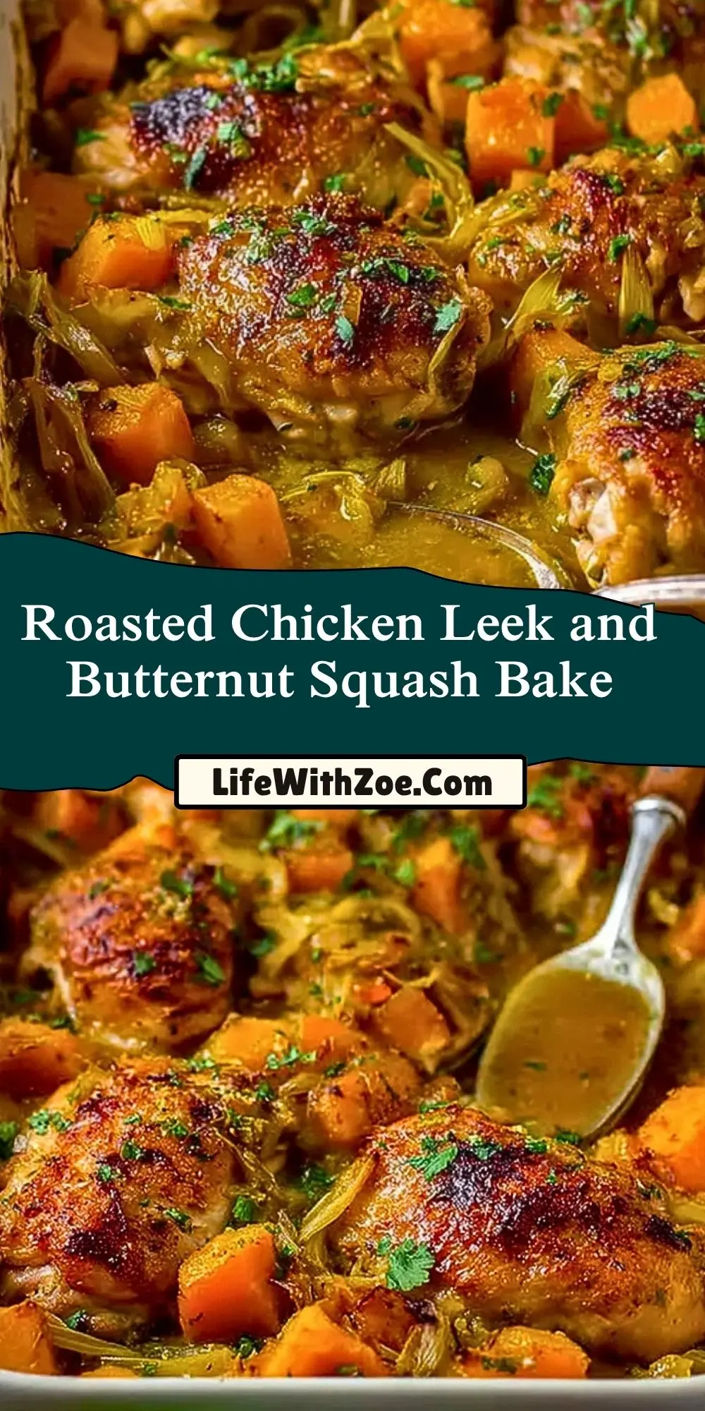 Roasted Chicken Leek and Butternut Squash Bake (2)
