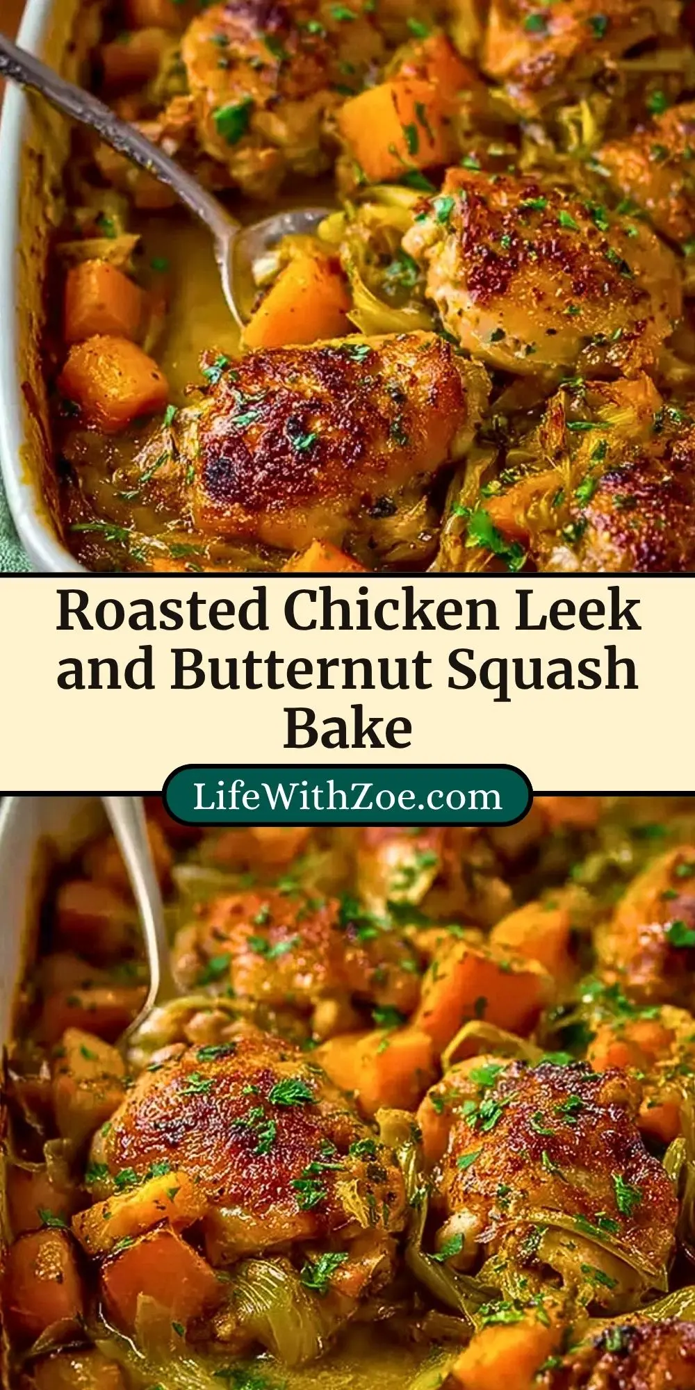 Roasted Chicken Leek and Butternut Squash Bake (3)