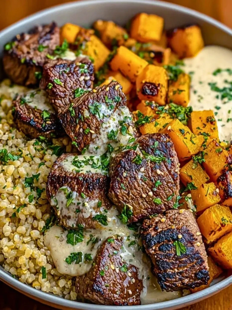 Savory Butternut Squash & Garlic Herb Steak Bowls (1)