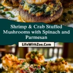 Shrimp & Crab Stuffed Mushrooms with Spinach and Parmesan (2)