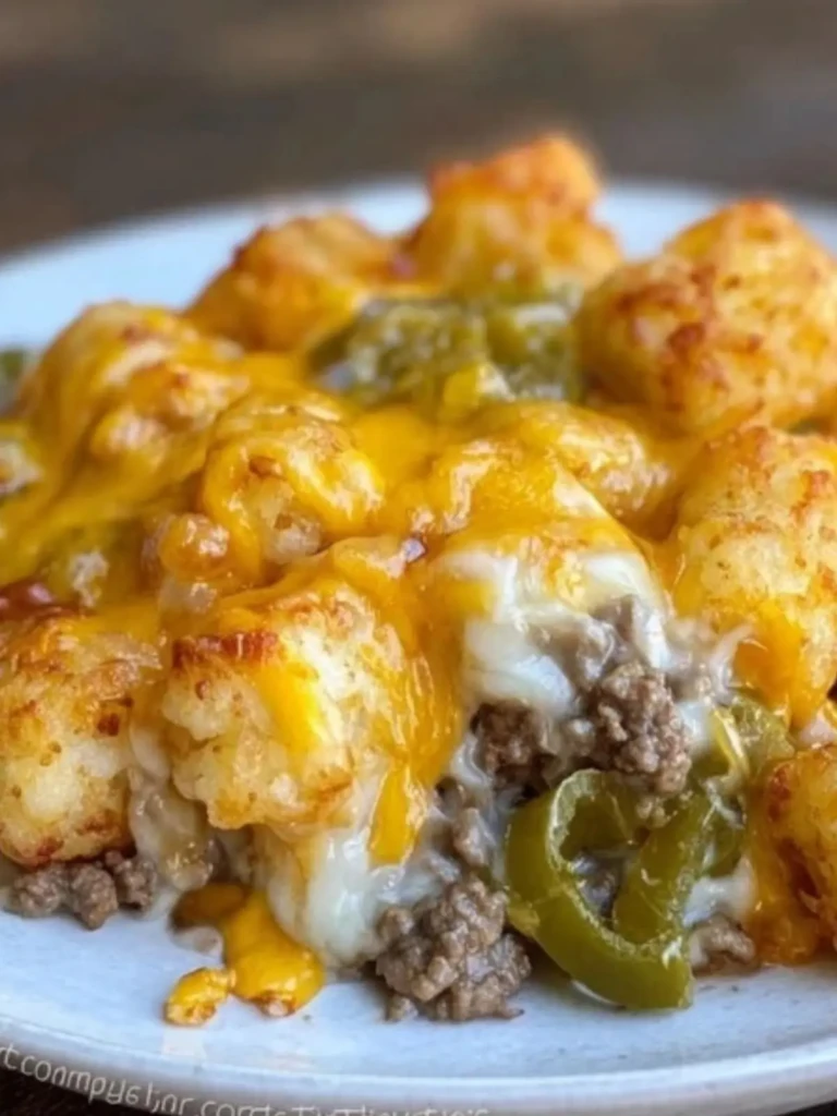 Cheesy Ground Beef & Tater Tot Casserole (1)