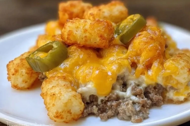 Cheesy Ground Beef & Tater Tot Casserole
