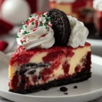 Christmas Red Velvet Cheesecake with Oreo Crust