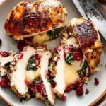 Cranberry Brie Stuffed Chicken Breasts