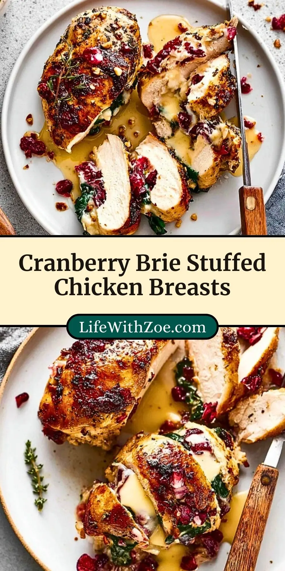 Cranberry Brie Stuffed Chicken Breasts (3)