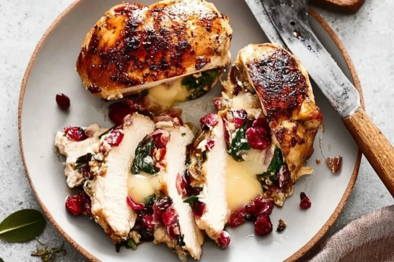 Cranberry Brie Stuffed Chicken Breasts