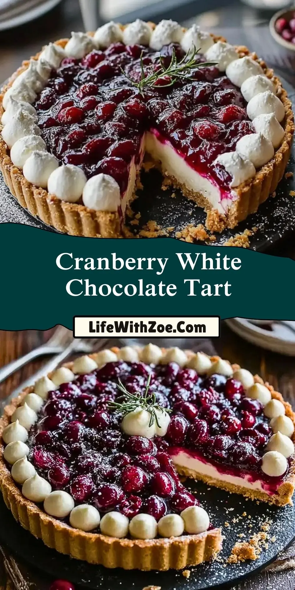 Cranberry White Chocolate Tart (2)