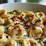 Creamy Crockpot Tortellini Alfredo