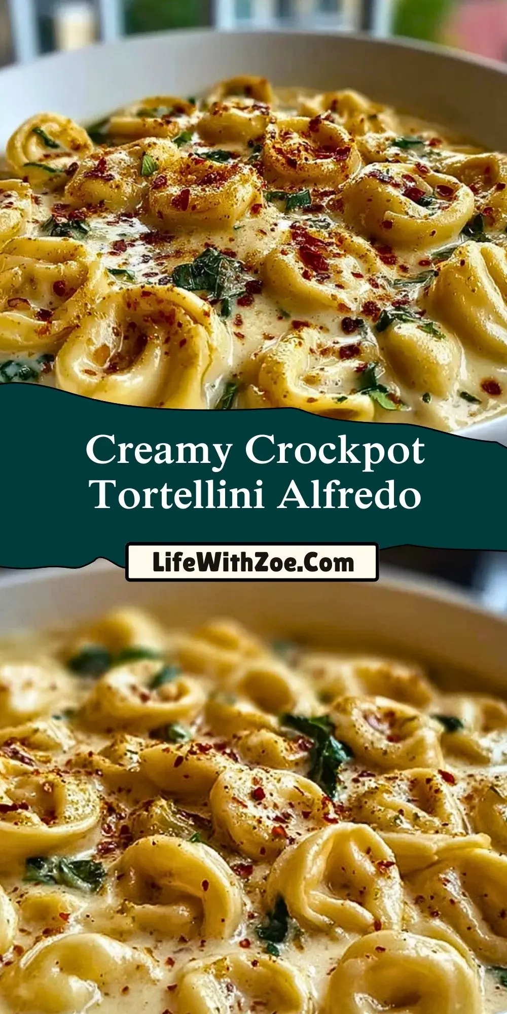 Creamy Crockpot Tortellini Alfredo (2)