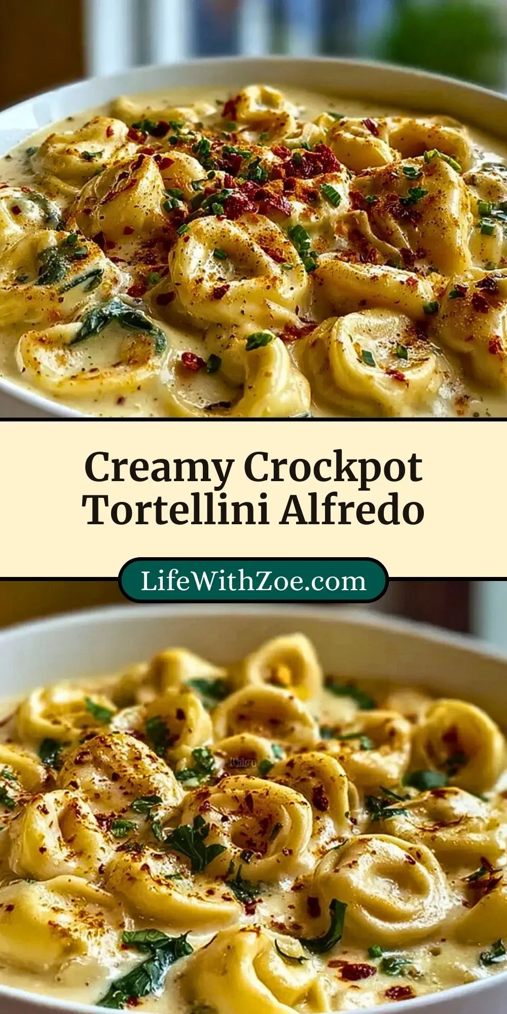 Creamy Crockpot Tortellini Alfredo (3)