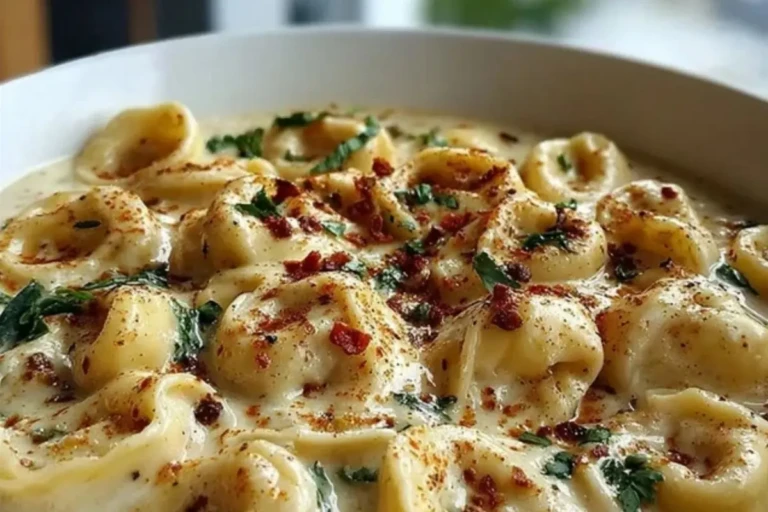 Creamy Crockpot Tortellini Alfredo
