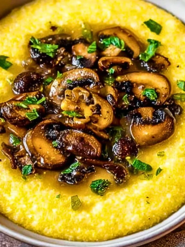 Creamy Garlic Polenta With Mushrooms (1)