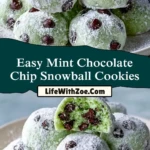 Easy Mint Chocolate Chip Snowball Cookies (2)
