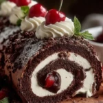Elegant Black Forest Cake Roll