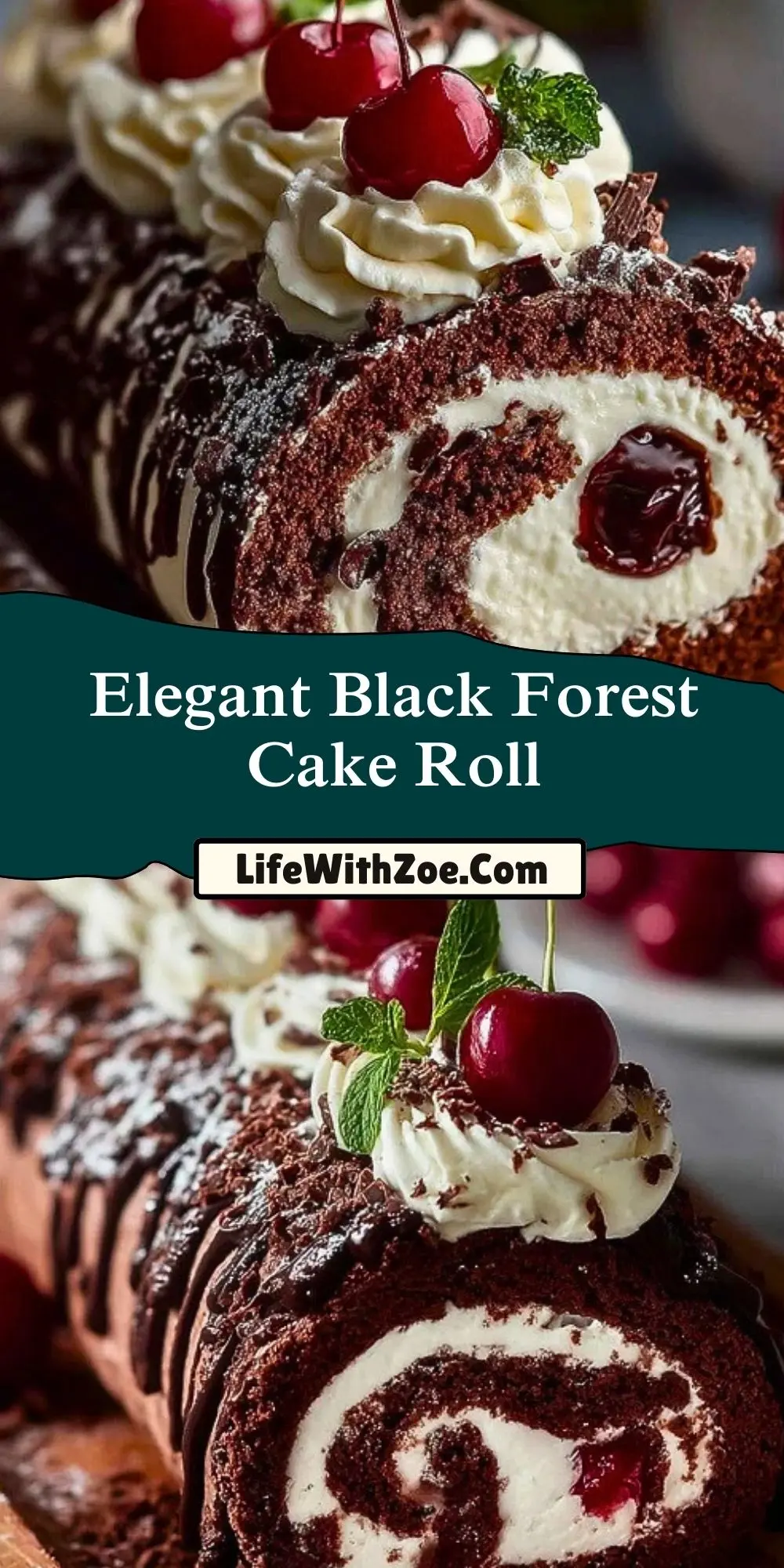 Elegant Black Forest Cake Roll (2)