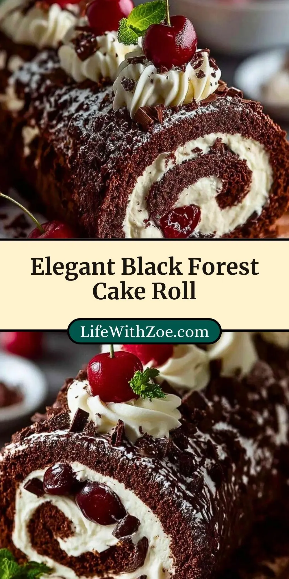 Elegant Black Forest Cake Roll (3)