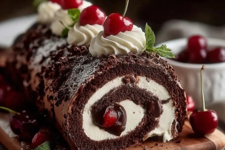Elegant Black Forest Cake Roll