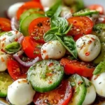 Fresh Cucumber Caprese Salad