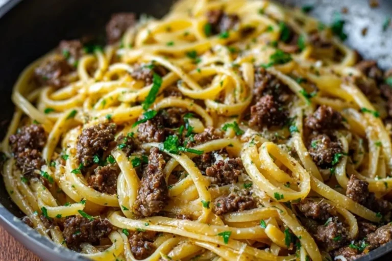 Garlic Butter Beef Pasta