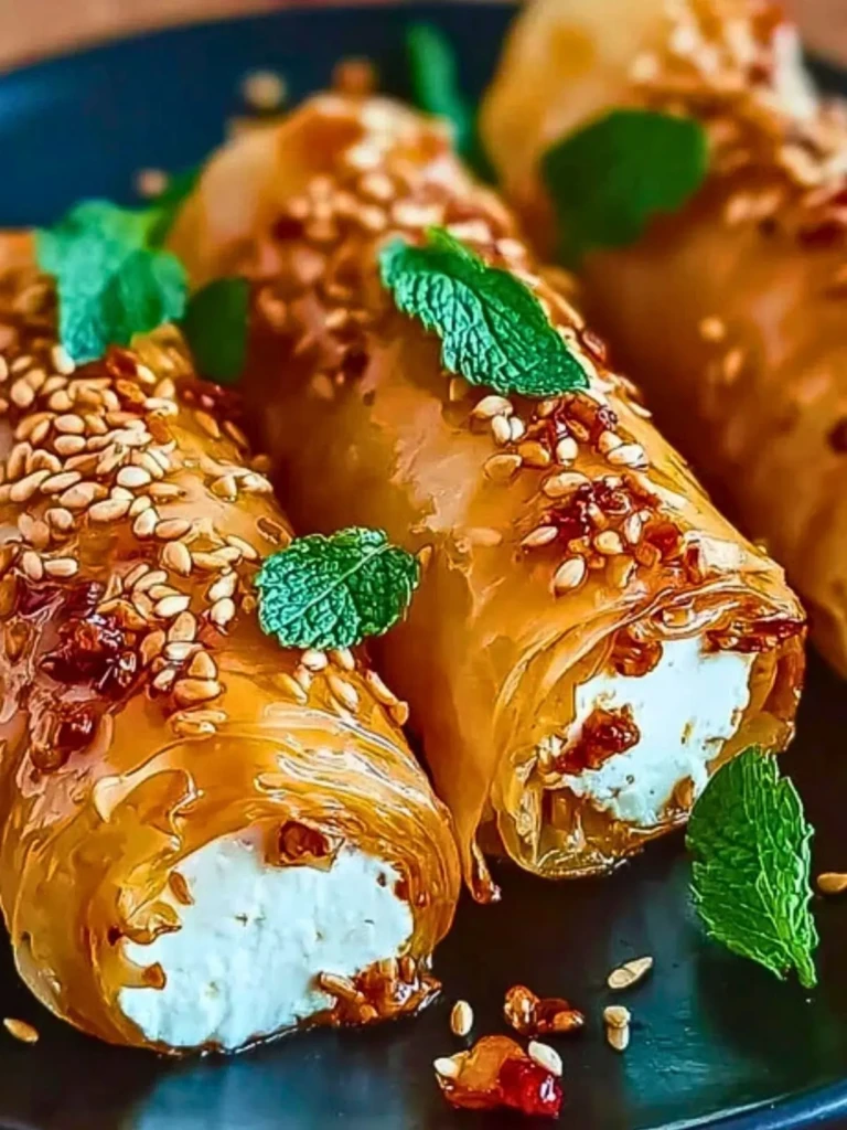 Oven Fried Feta Rolls with Chili Honey (1)