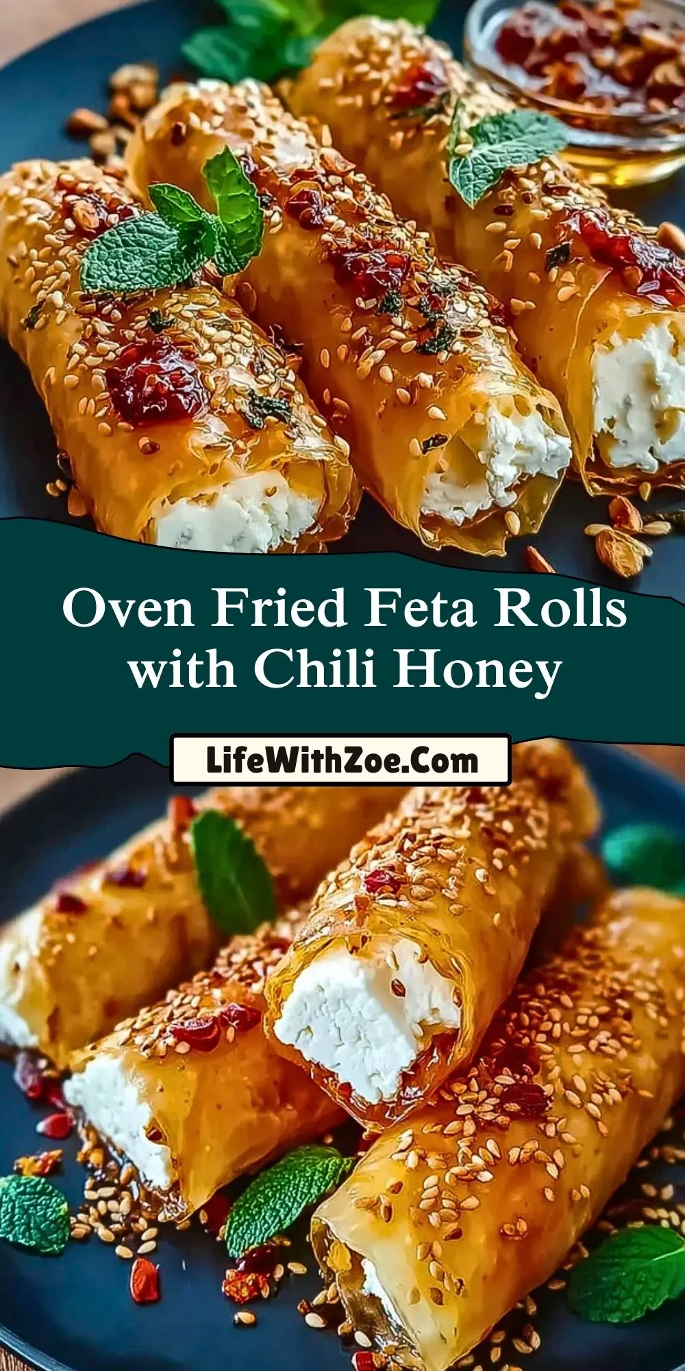 Oven Fried Feta Rolls with Chili Honey (2)