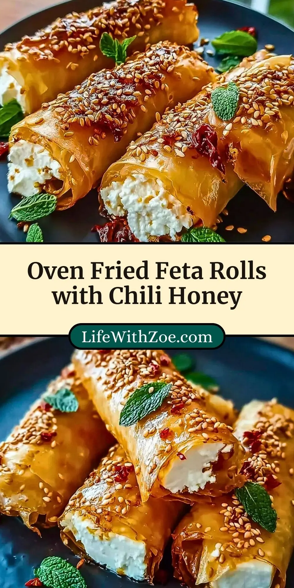 Oven Fried Feta Rolls with Chili Honey (3)