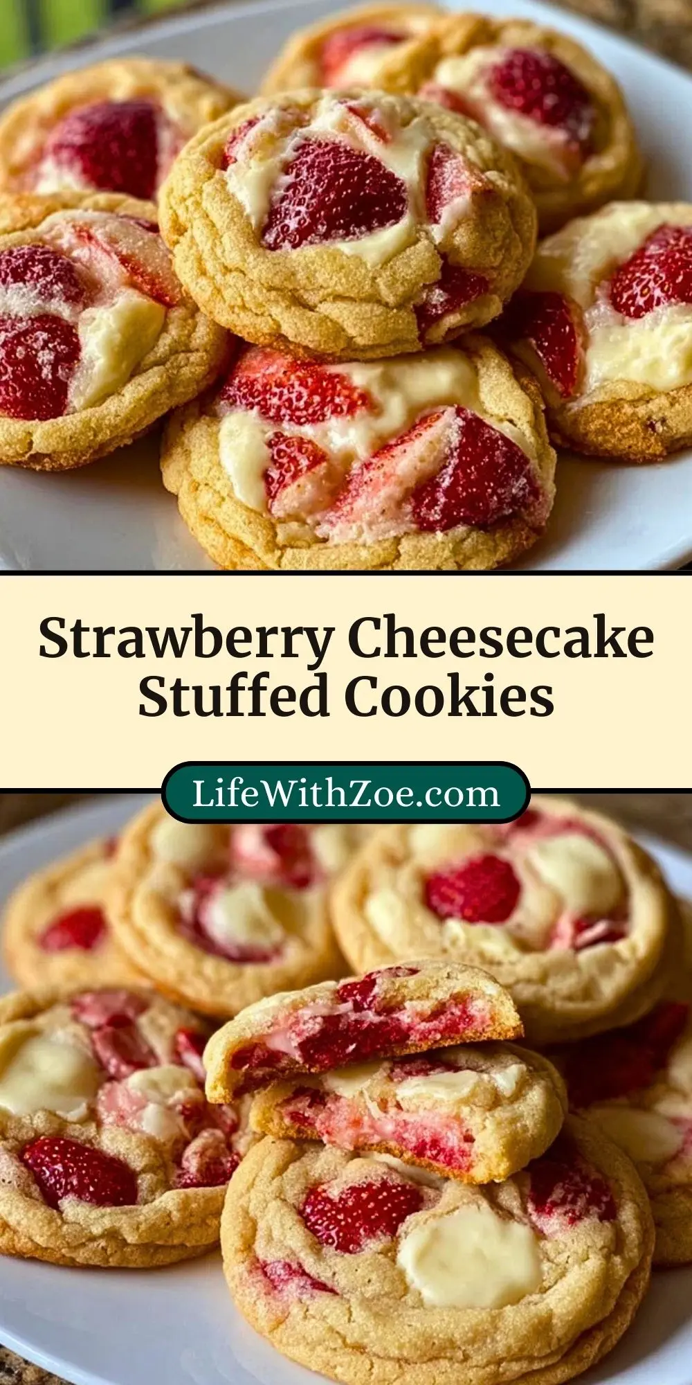 Strawberry Cheesecake Stuffed Cookies (3)