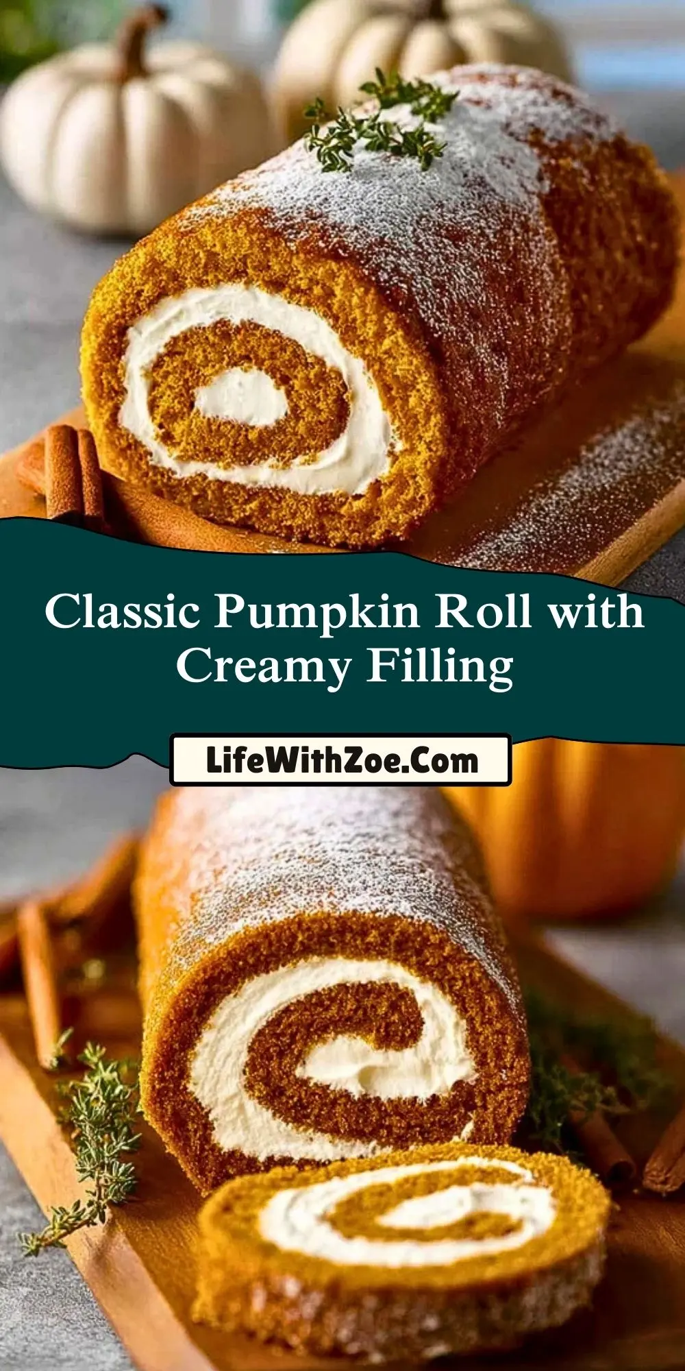 Classic Pumpkin Roll with Creamy Filling (2)