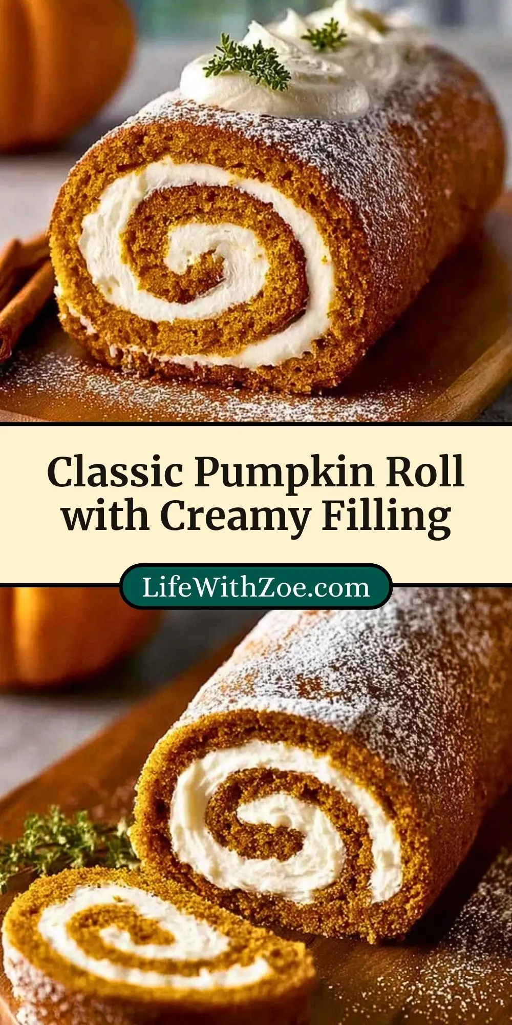 Classic Pumpkin Roll with Creamy Filling (3)