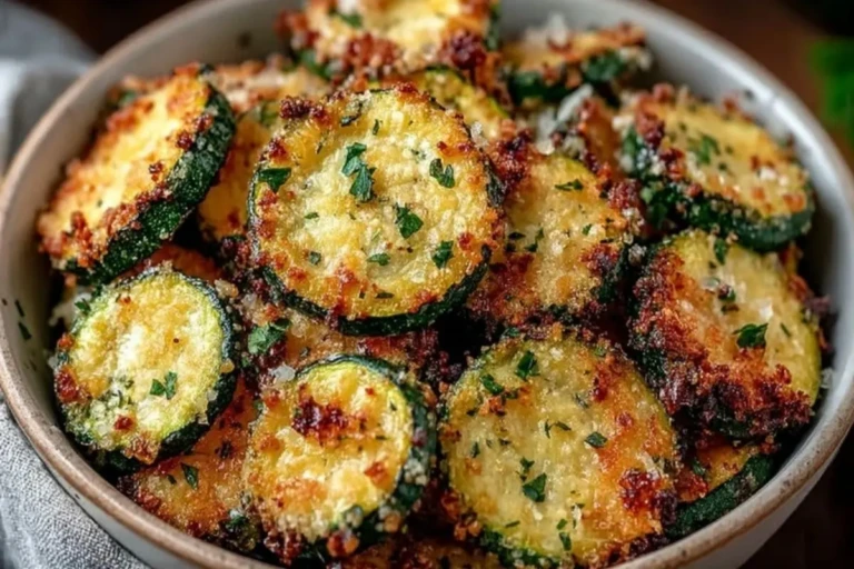Crispy Garlic Parmesan Zucchini Chips