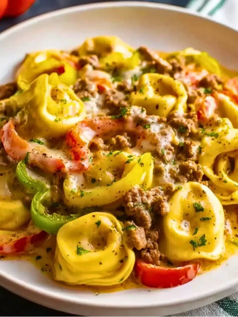 Crock Pot Cheesesteak Tortellini (1)