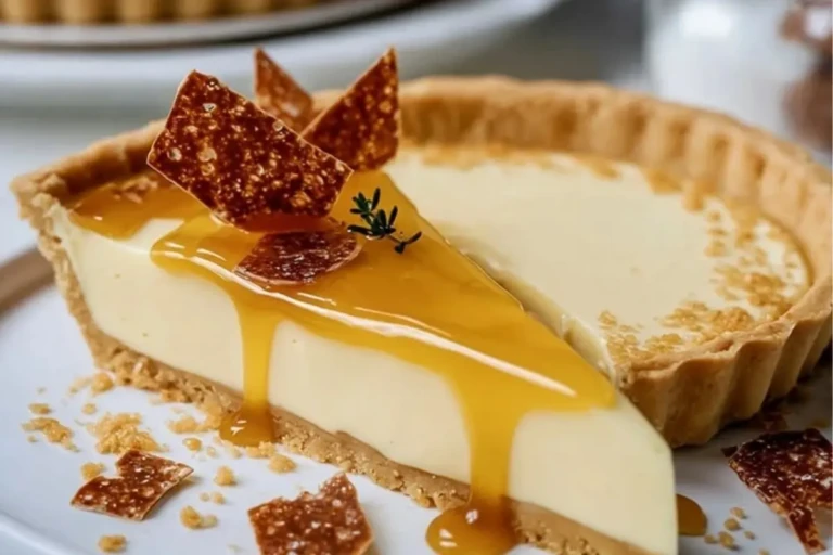Eggnog Crème Tart with Caramel Shards