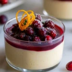 Eggnog Panna Cotta With Spiked Cranberry Sauce
