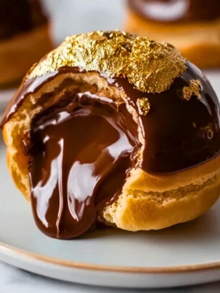 Gold-Dusted Chocolate Profiteroles (1)