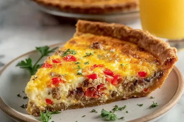 Irresistible Roasted Red Pepper And Sausage Quiche