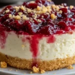 No-Bake Cranberry White Chocolate Cheesecake