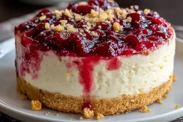 No-Bake Cranberry White Chocolate Cheesecake