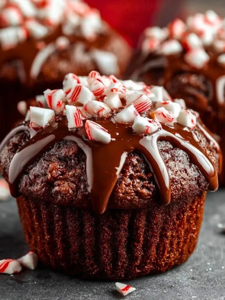 Peppermint Hot Chocolate Muffins