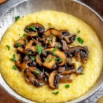 Quick Polenta with Garlic Sauteed Mushrooms