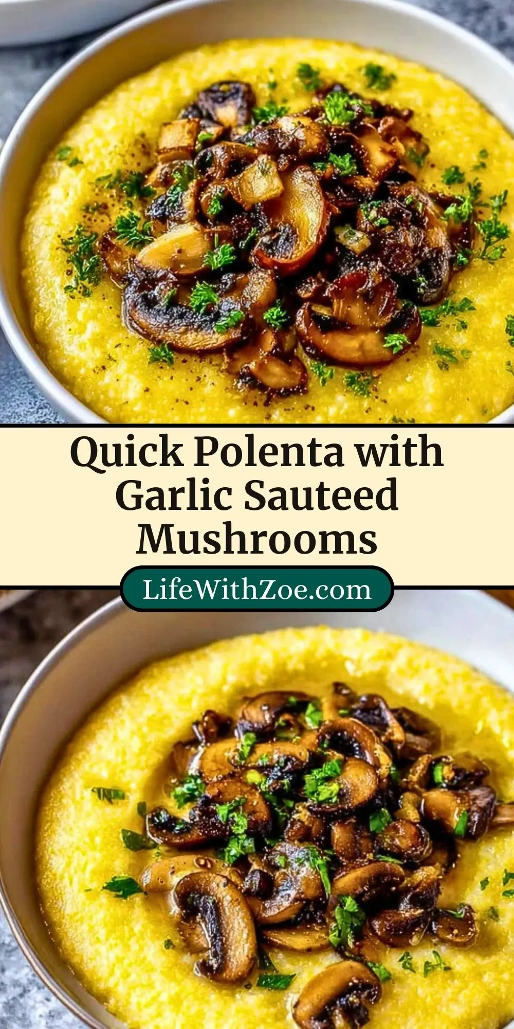 Quick Polenta with Garlic Sauteed Mushrooms (3)