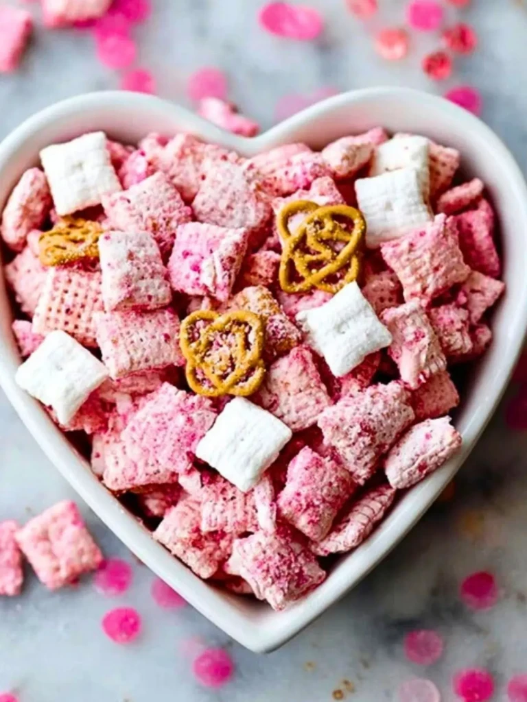 Valentine's Strawberry Cheesecake Puppy Chow (1)