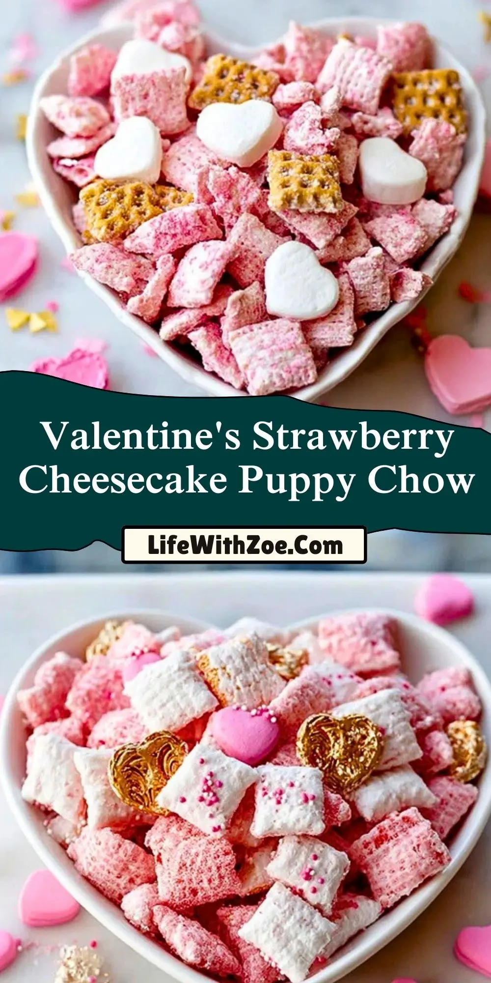 Valentine's Strawberry Cheesecake Puppy Chow (2)