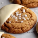 White Chocolate Dipped Chewy Maple Cookies
