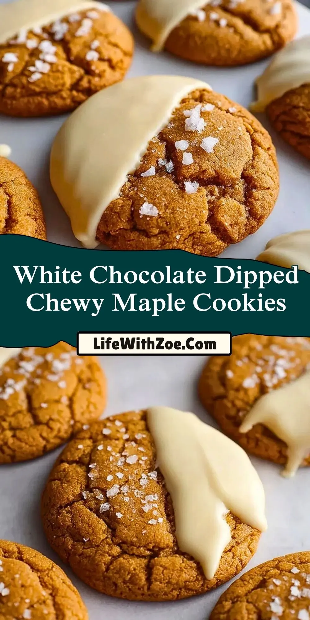 White Chocolate Dipped Chewy Maple Cookies (2)