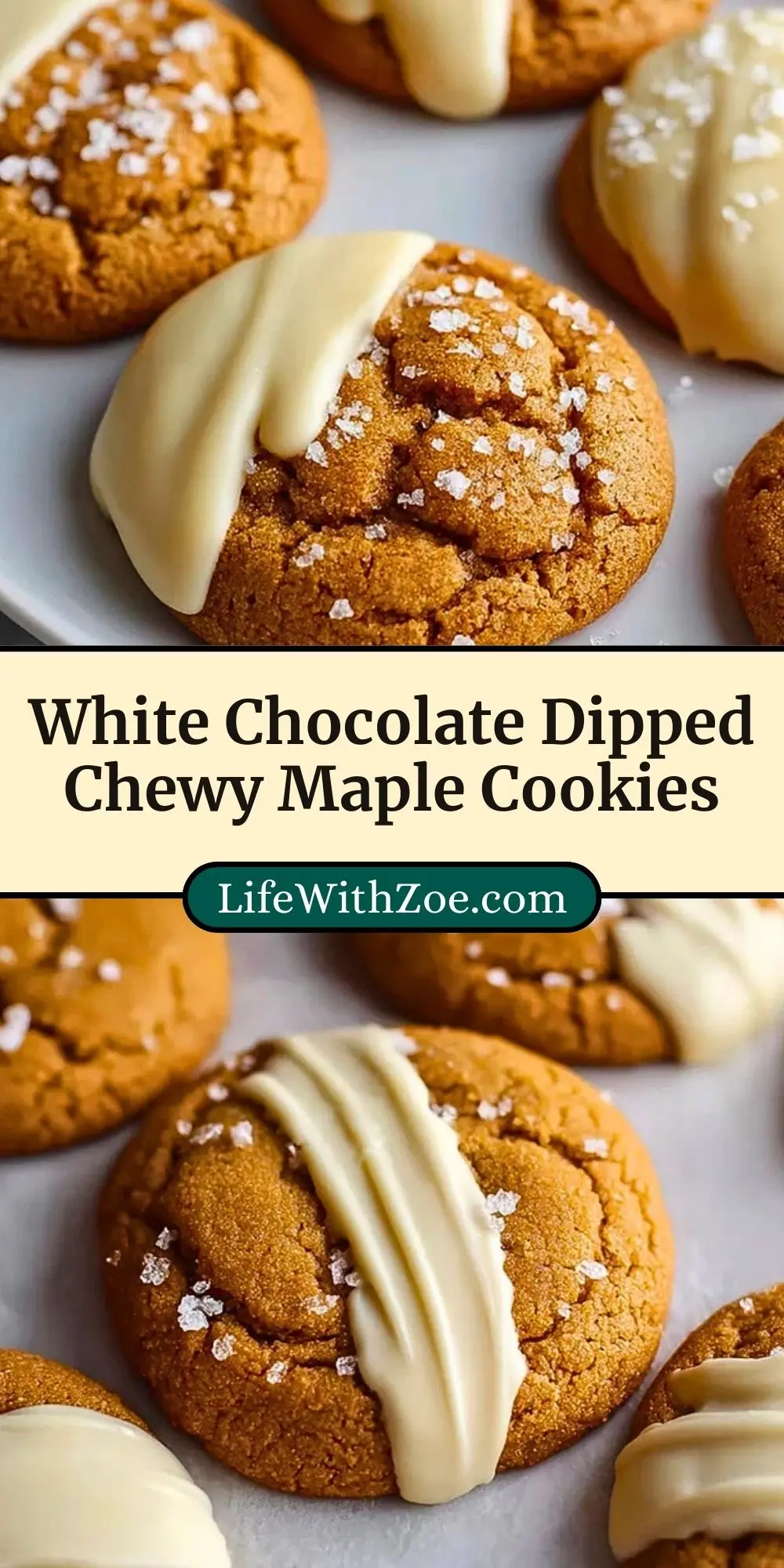 White Chocolate Dipped Chewy Maple Cookies (3)