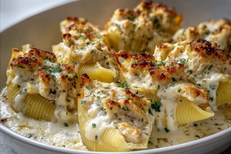 Baked Chicken Alfredo Stuffed Shells