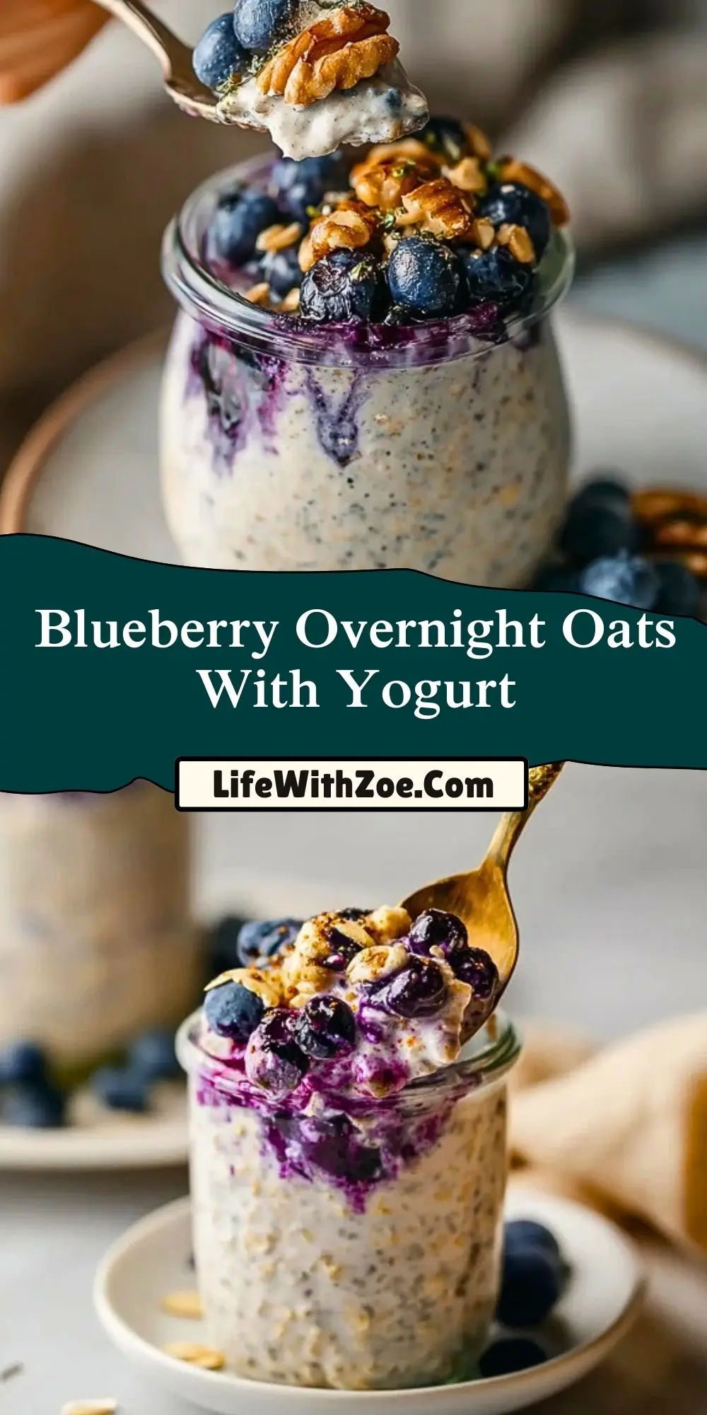 Blueberry Overnight Oats With Yogurt (2)